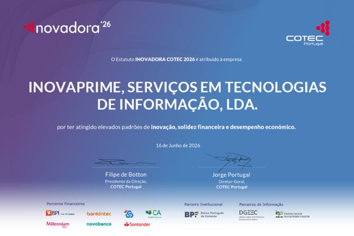TOP 50 Best companies to work in Portugal InovaPrime - Award